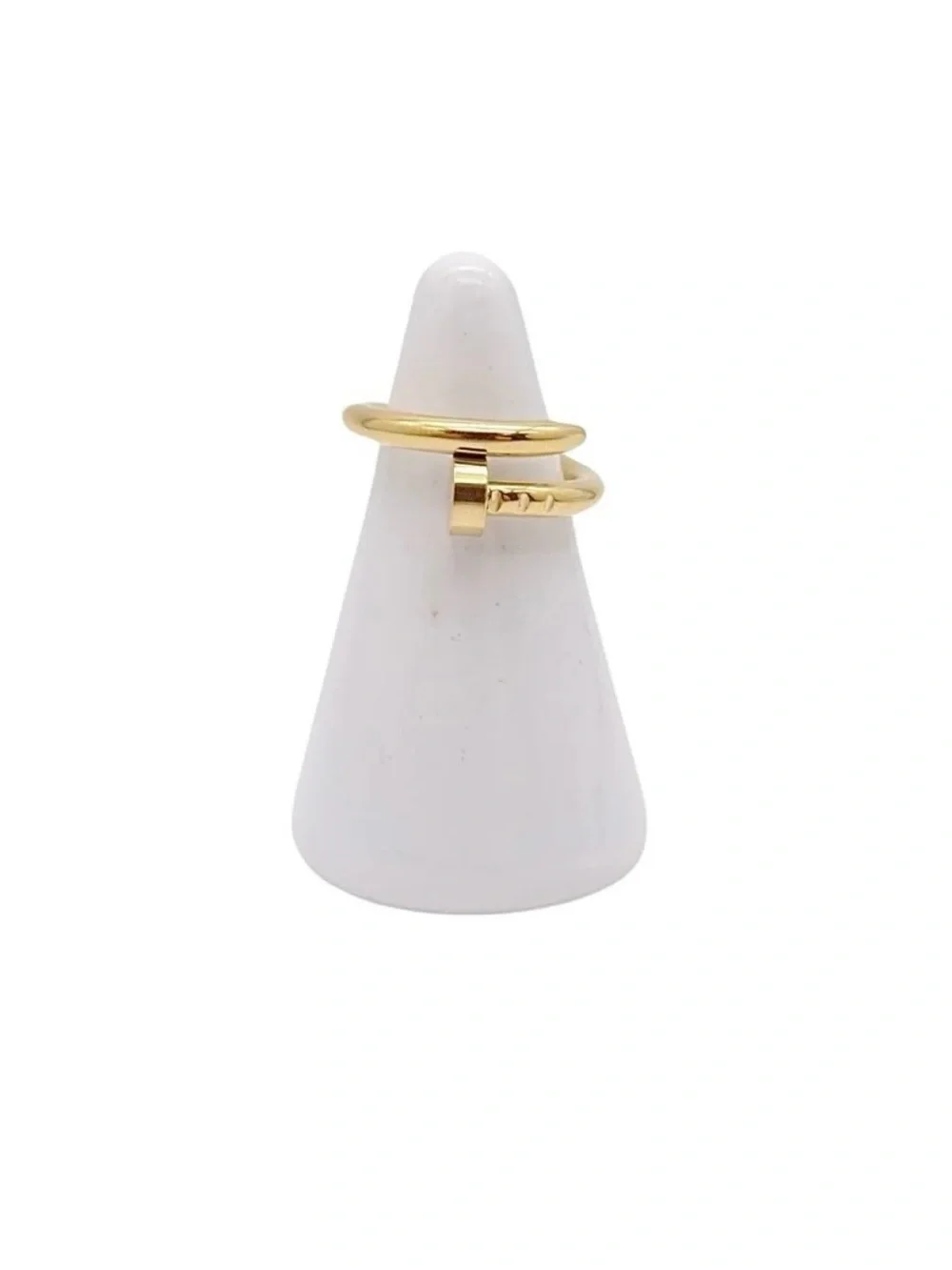 Generic Gold Stainless Steel Nail Cuff Ring
